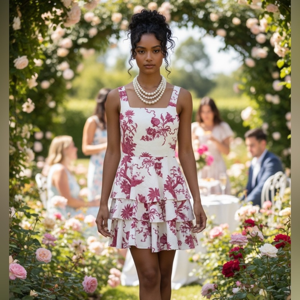 Tara Jarmon Paris cotton toile French party dress